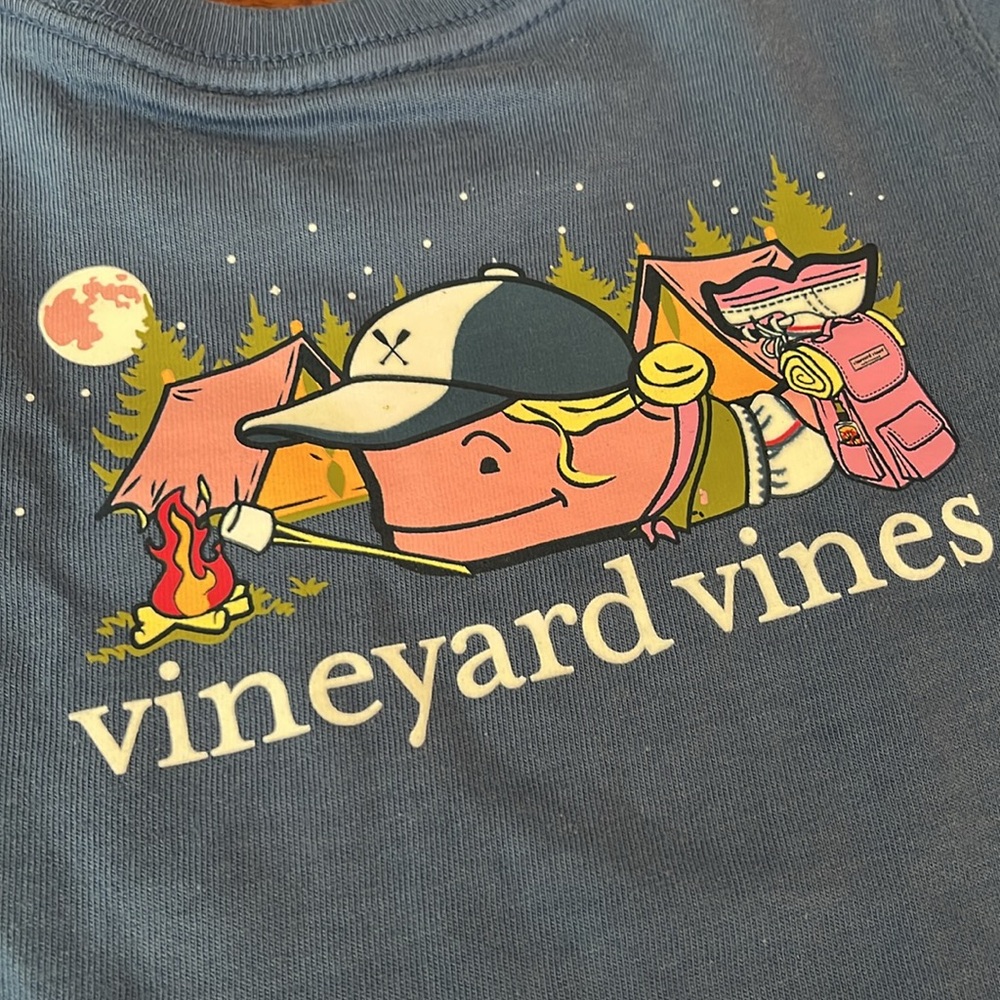 NWT Vineyard Vines GLOW IN THE DARK Blue Camping T-Shirt - Picture 2 of 5
